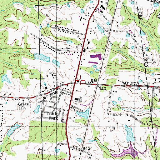 Topographic Map of Grubb Post Office (historical), KY