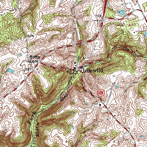 Topographic Map of Idlewild Post Office (historical), KY