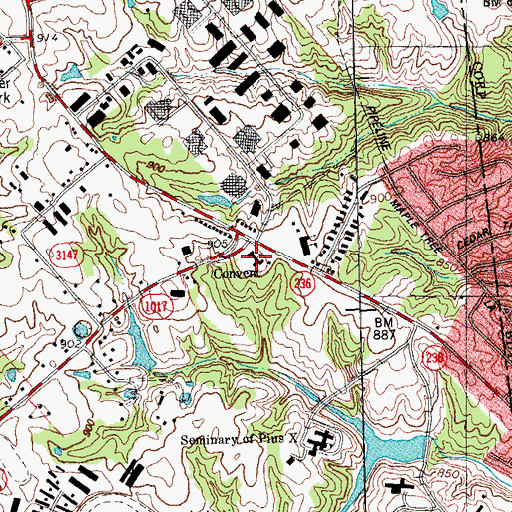 Topographic Map of Mary Queen of Heaven Convent, KY