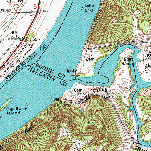Topographic Map of Rock Landing (historical), KY