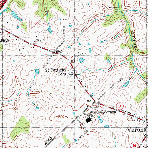 Topographic Map of Saint Patrick Catholic Church (historical), KY