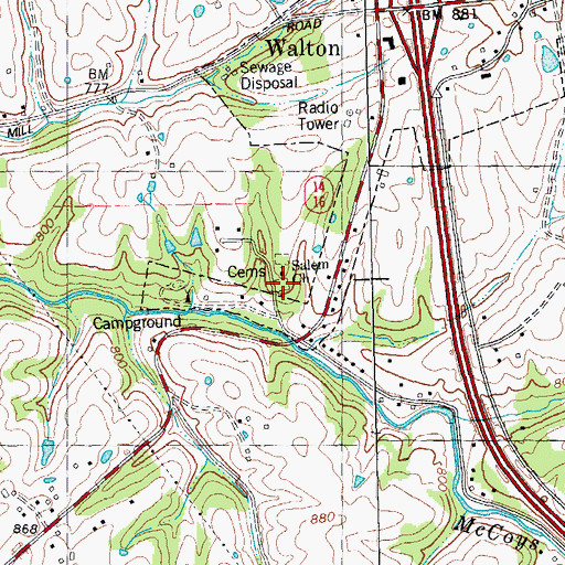 Topographic Map of Salem Church Cemetery, KY