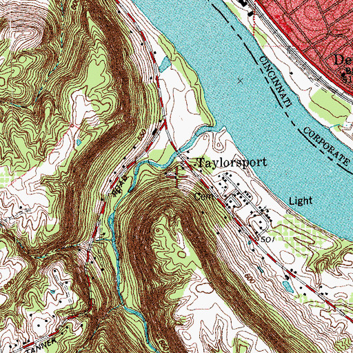 Topographic Map of Taylorsport Post Office (historical), KY