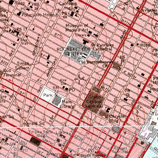 Topographic Map of Inlingua School of Languages, NY