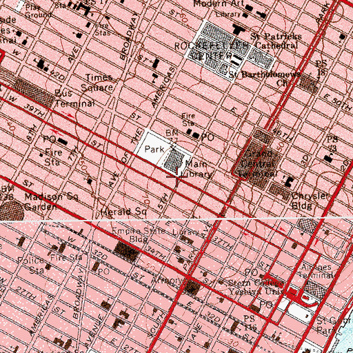 Topographic Map of Institute For Architecture And Urban Studies, NY