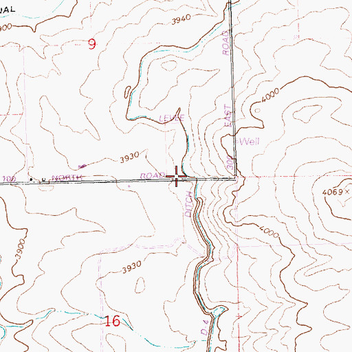 Topographic Map of PD-4 Ditch, ID