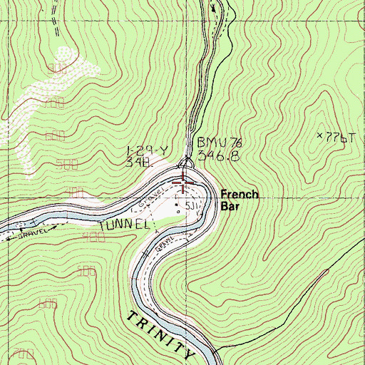 Topographic Map of Big French Creek, CA