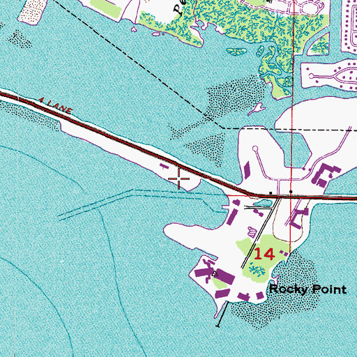 Topographic Map of Ben T Davis Beach, FL