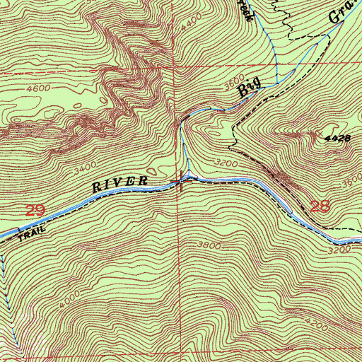 Topographic Map of Big Granite Creek, CA