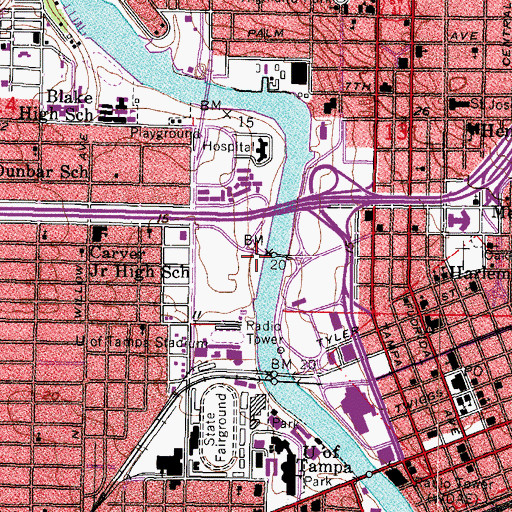 Topographic Map of Blake Trail, FL