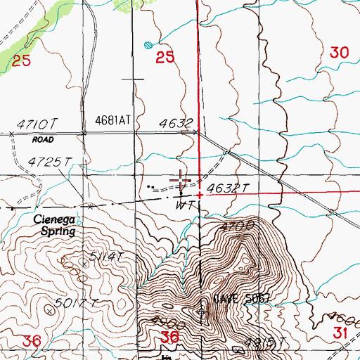 Topographic Map of Roberds Ranch, AZ