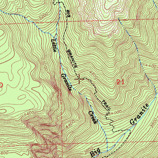 Topographic Map of Big Granite Trail, CA