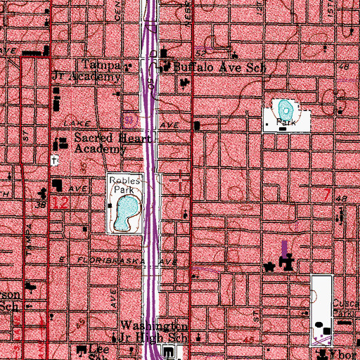 Topographic Map of Borrell Park, FL