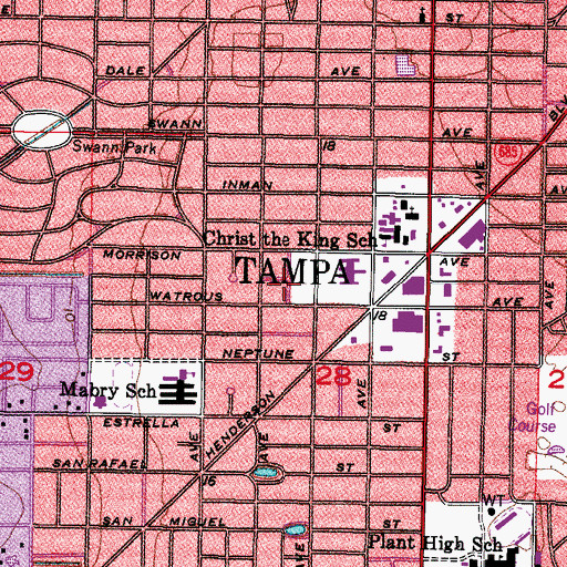 Topographic Map of Cal Dickson Tennis Center, FL