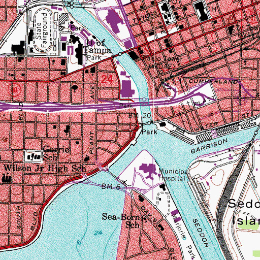 Topographic Map of Cancer Survivors Plaza, FL