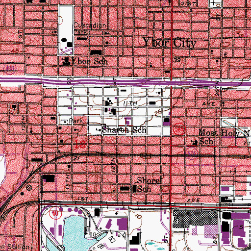 Topographic Map of Centennial Park, FL