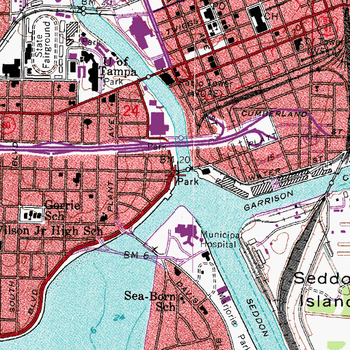 Topographic Map of Columbus Statue Park, FL