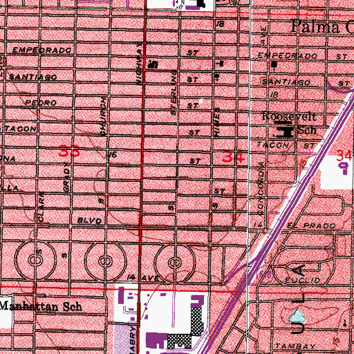 Topographic Map of Corona Park, FL