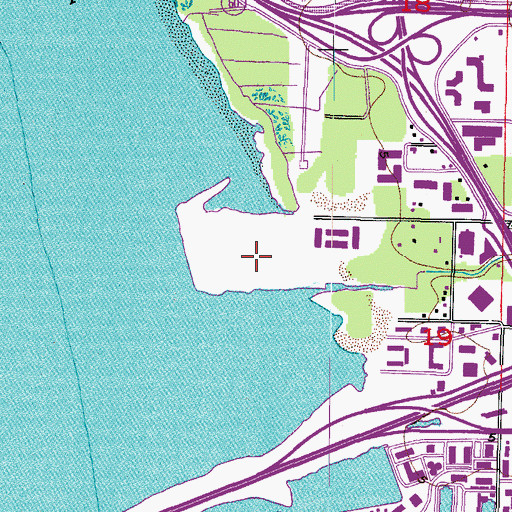 Topographic Map of Cypress Point Park, FL
