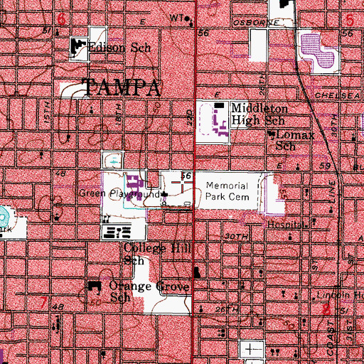 Topographic Map of Cyrus Greene Park, FL