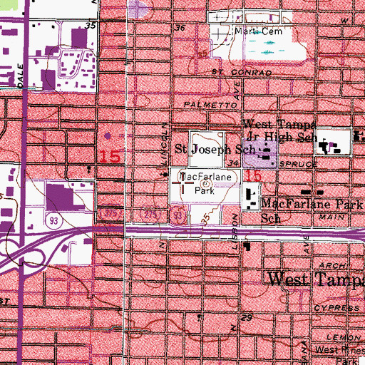Topographic Map of David Barksdale Senior Citizen Center, FL