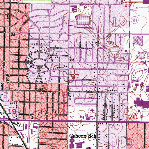 Topographic Map of David E West Park, FL