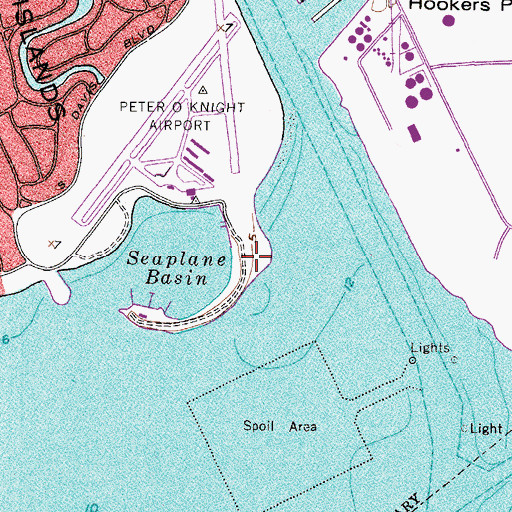 Topographic Map of Davis Island Park, FL