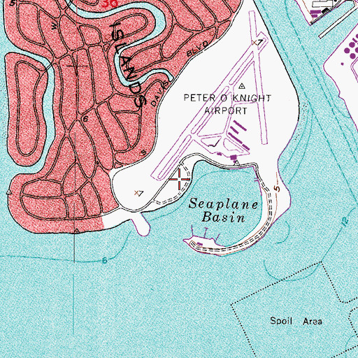 Topographic Map of Davis Island Seaplane Basin, FL