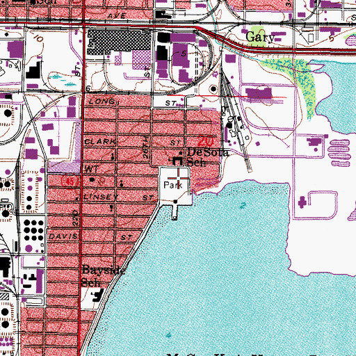 Topographic Map of Desoto Park, FL