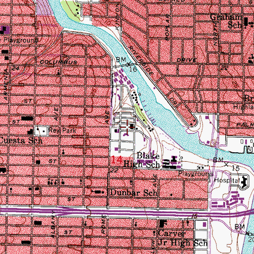 Topographic Map of Dr. Martin Luther King Jr. Recreation Center, FL