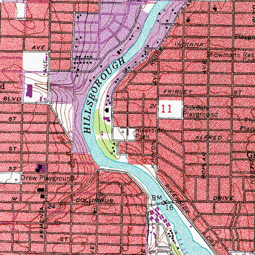 Topographic Map of Duran Park, FL