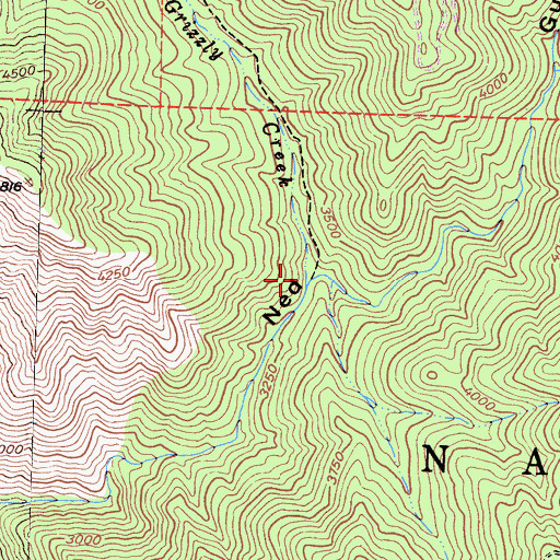 Topographic Map of Big Grizzly Creek, CA