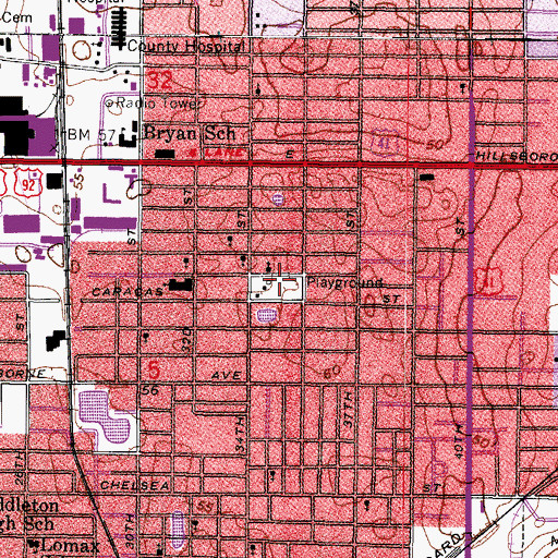 Topographic Map of Fair Oaks Park, FL