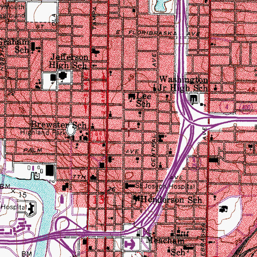 Topographic Map of Fernando Mesa Park, FL