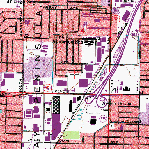 Topographic Map of Foster Park, FL