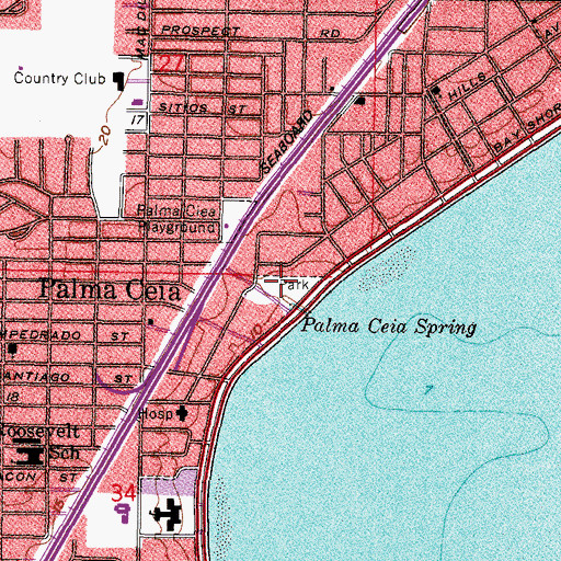 Topographic Map of Fred Ball Park, FL