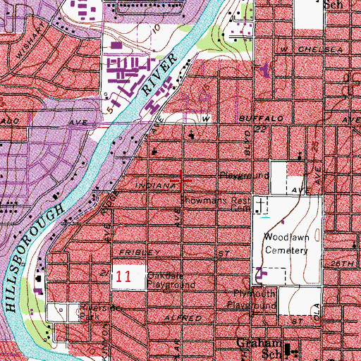Topographic Map of Freedom Park, FL