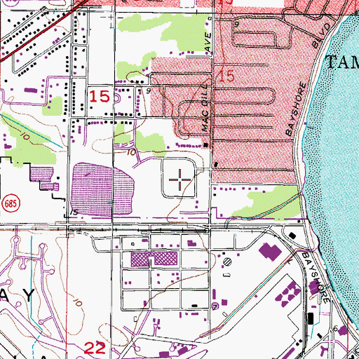 Topographic Map of Gadsden Park, FL