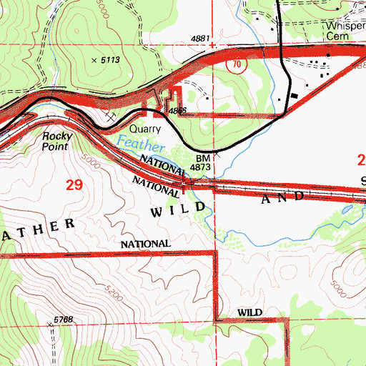 Topographic Map of Big Grizzly Creek, CA
