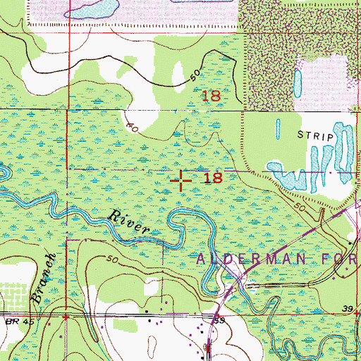 Topographic Map of Aldermans Ford Park, FL