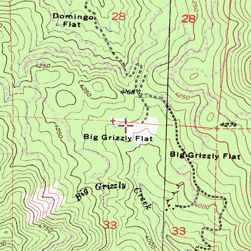 Topographic Map of Big Grizzly Flat, CA