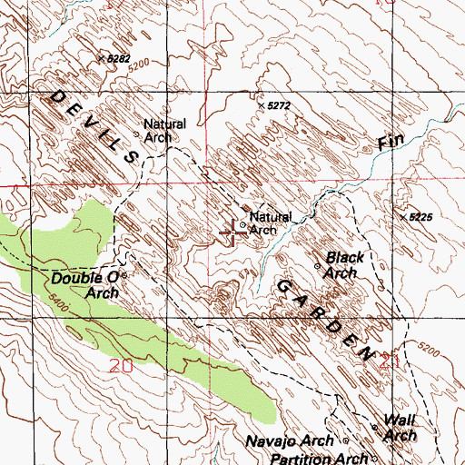 Topographic Map of Box Arch, UT