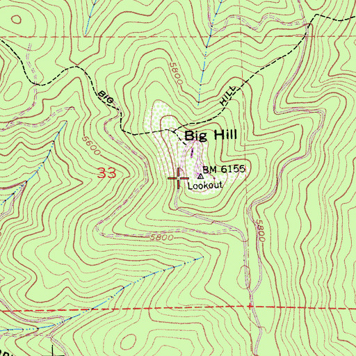Topographic Map of Big Hill, CA