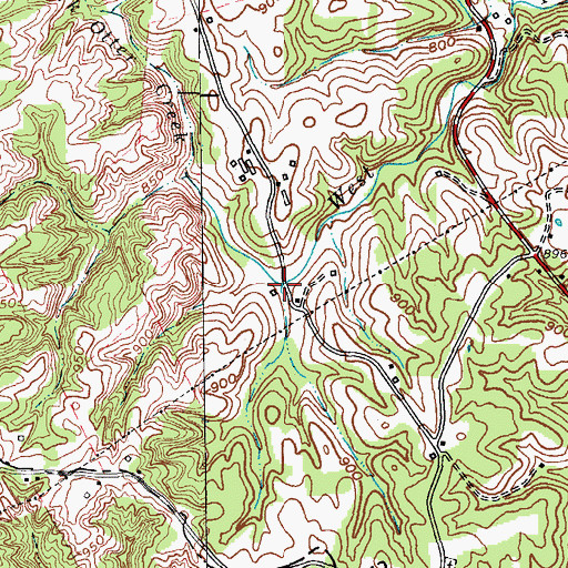Topographic Map of Ball Hollow Prong, KY
