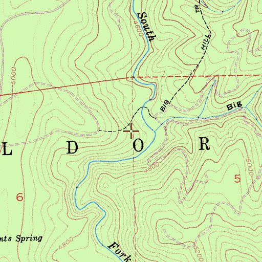 Topographic Map of Big Hill Canyon, CA