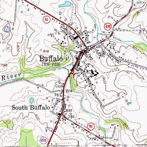 Topographic Map of Buffalo Methodist Church (historical), KY