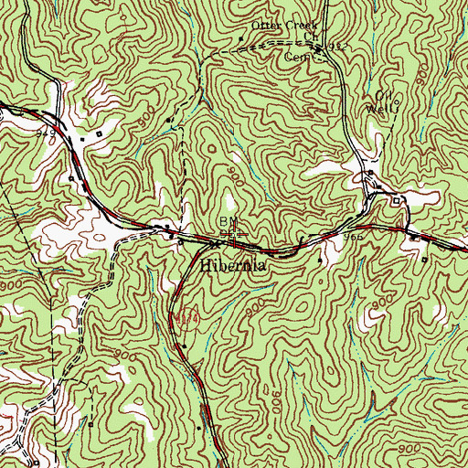 Topographic Map of Hibernia Post Office (historical), KY