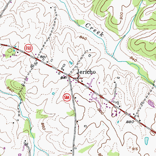 Topographic Map of Jericho Methodist Church (historical), KY