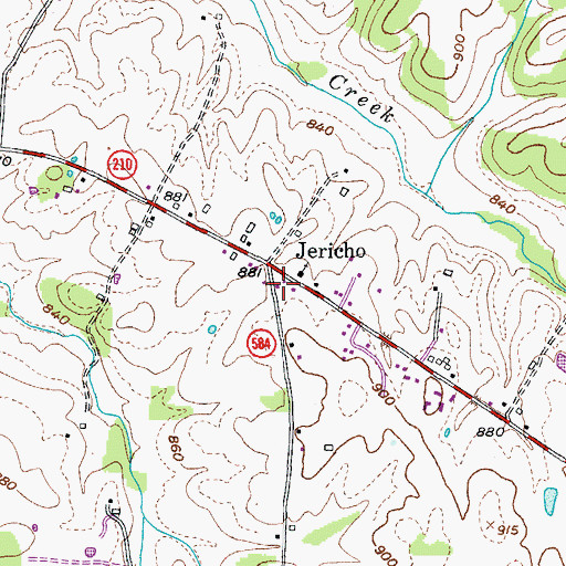 Topographic Map of Jericho School (historical), KY