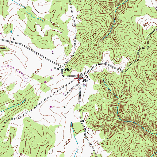 Topographic Map of Leafdale Lookout Tower, KY